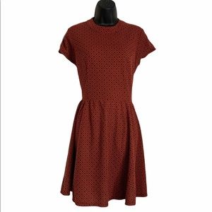 Mosaic Print Dress in Rust
